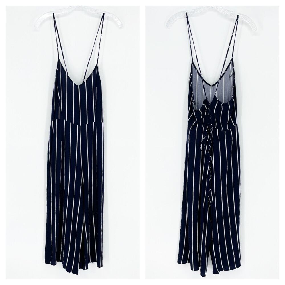 Kendall & Kylie Striped Cropped Jumpsuit Medium